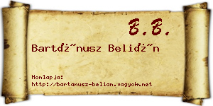 Bartánusz Belián névjegykártya